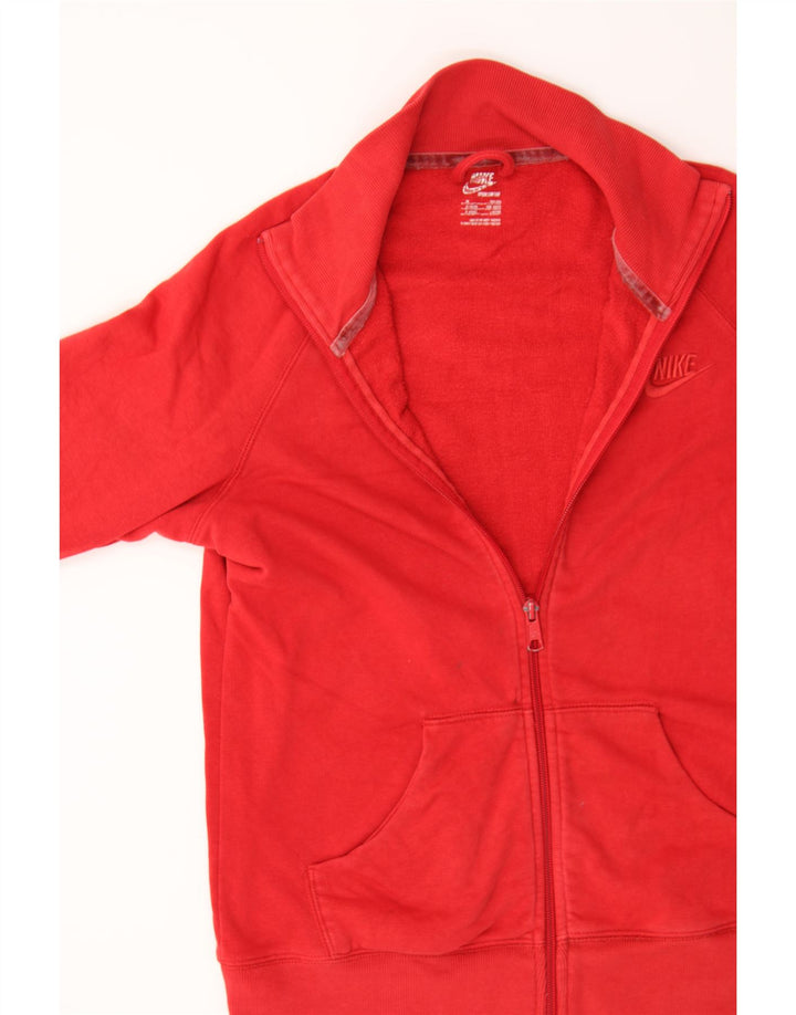 NIKE Womens Crop Tracksuit Top Jacket UK 10/12 Medium Red Cotton Vintage Nike and Second-Hand Nike from Messina Hembry 