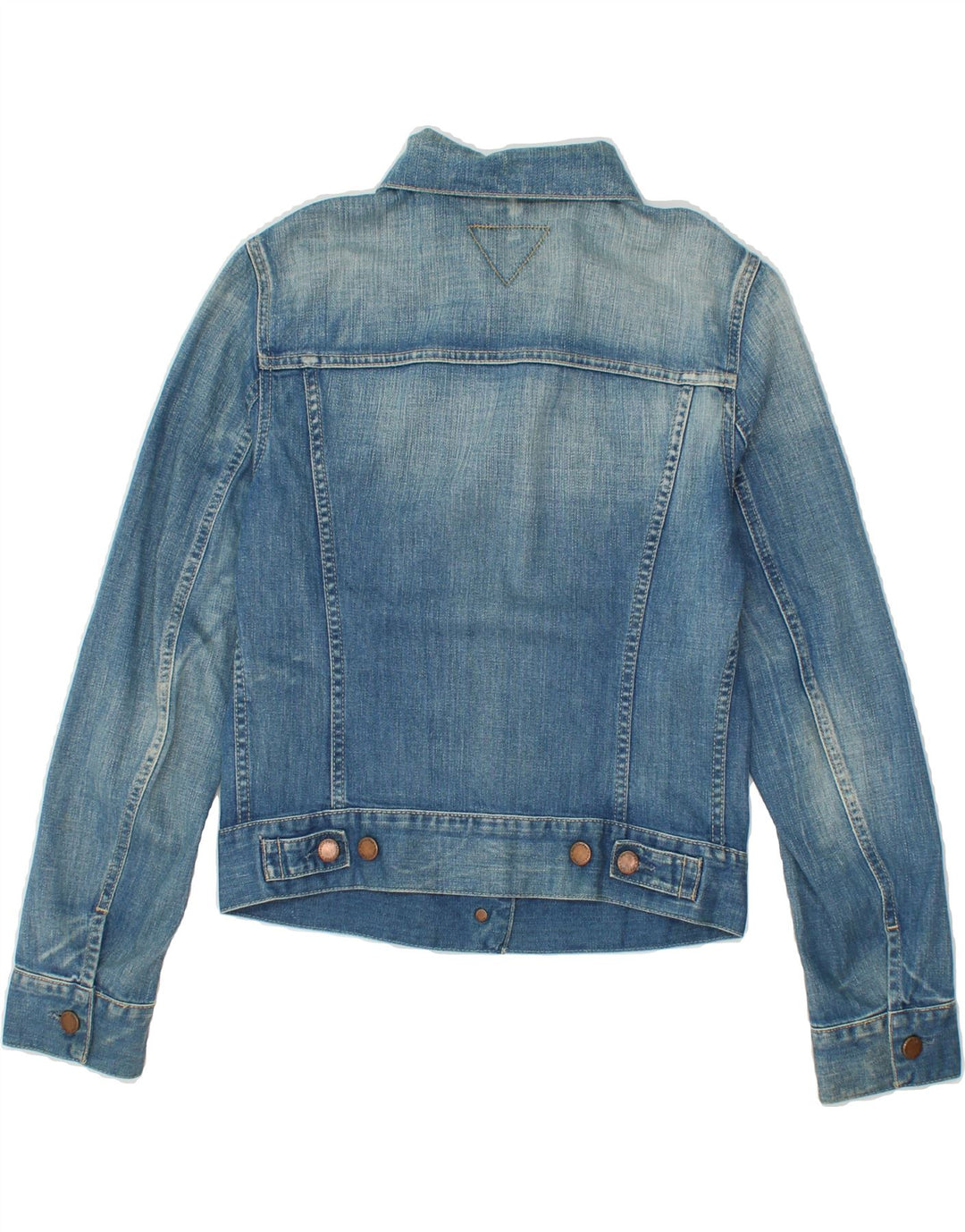MELTIN' POT Womens Crop Denim Jacket UK 10 Small Blue Cotton Vintage Meltin' Pot and Second-Hand Meltin' Pot from Messina Hembry 