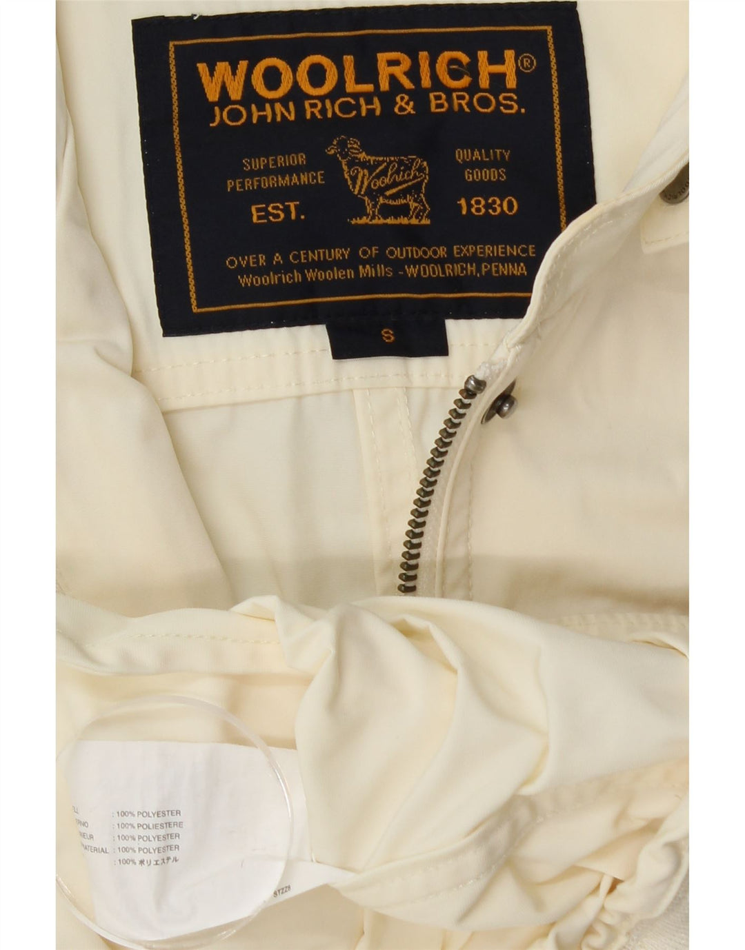 WOOLRICH Damen Utility Jacke UK 10 Small Off White Polyester