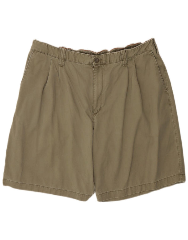 Eddie Bauer Mens Tall Pegged Chino Shorts W42 2XL Khaki Baumwolle