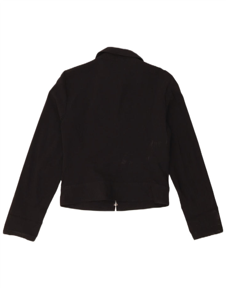 Zara Damen Bomberjacke UK 14 Große schwarze Viskose