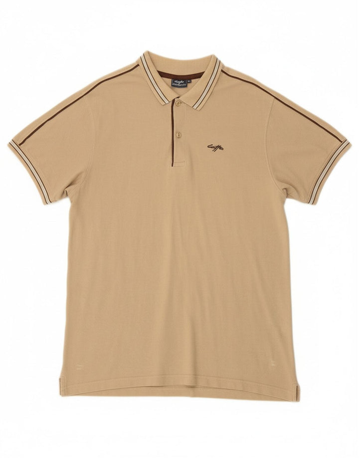 LOTTO Mens Polo Shirt XL Beige Cotton Vintage Lotto and Second-Hand Lotto from Messina Hembry 