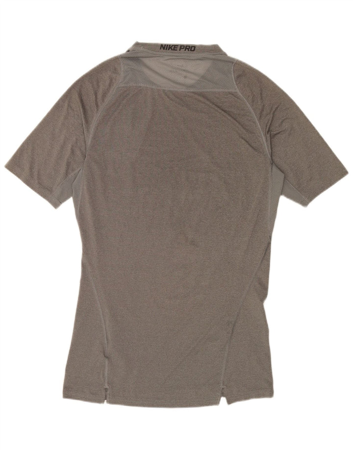 NIKE Mens Dri Fit T-Shirt Top Large Grey Polyester