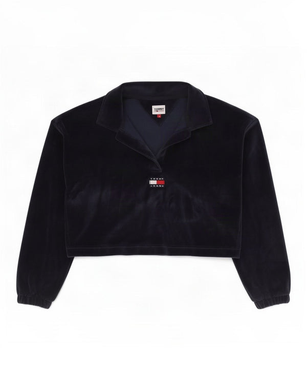 Tommy Hilfiger Damen Crop Sweatshirt Pullover UK 14 Medium Marineblau