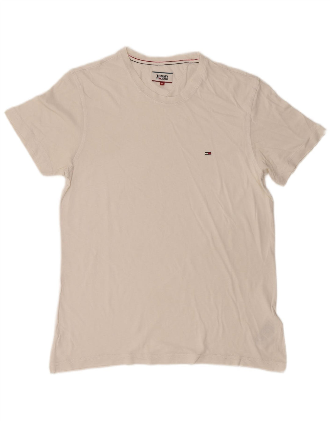 Tommy Hilfiger Herren T-Shirt Top aus mittelweißer Baumwolle