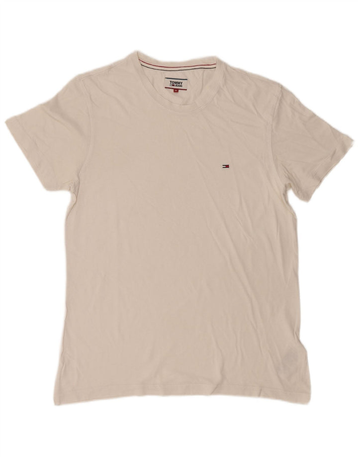 Tommy Hilfiger Herren T-Shirt Top aus mittelweißer Baumwolle