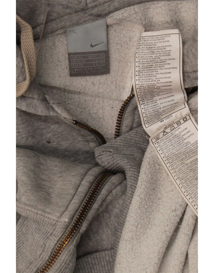NIKE Herren-Kapuzenpullover mit Reißverschluss, XL, graue Baumwolle