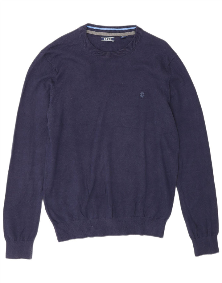 Izod Herren-Pullover mit Rundhalsausschnitt, mittlere marineblaue Baumwolle