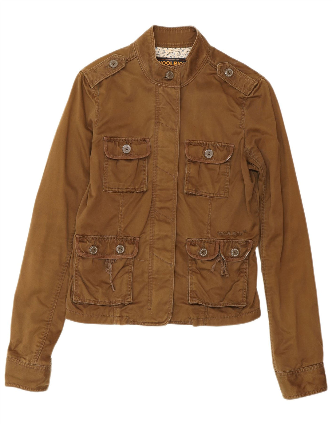 Woolrich Damen Militärjacke UK 12 Mittelbraune Baumwolle