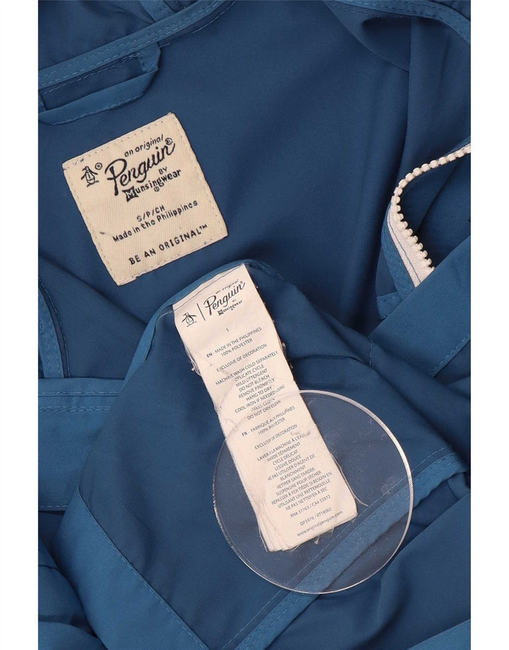 Penguin Herren-Regenjacke mit Kapuze, UK 36, Größe S, blau, Polyester