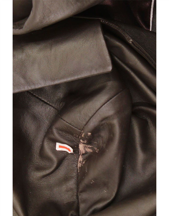 VINTAGE Womens Leather Coat UK 12 Medium Brown Leather Vintage Vintage and Second-Hand Vintage from Messina Hembry 