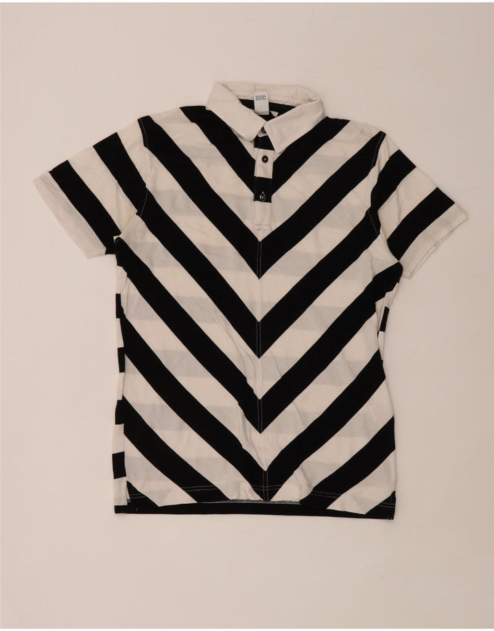 Gant Herren-Poloshirt aus mittelweiß gestreifter Baumwolle