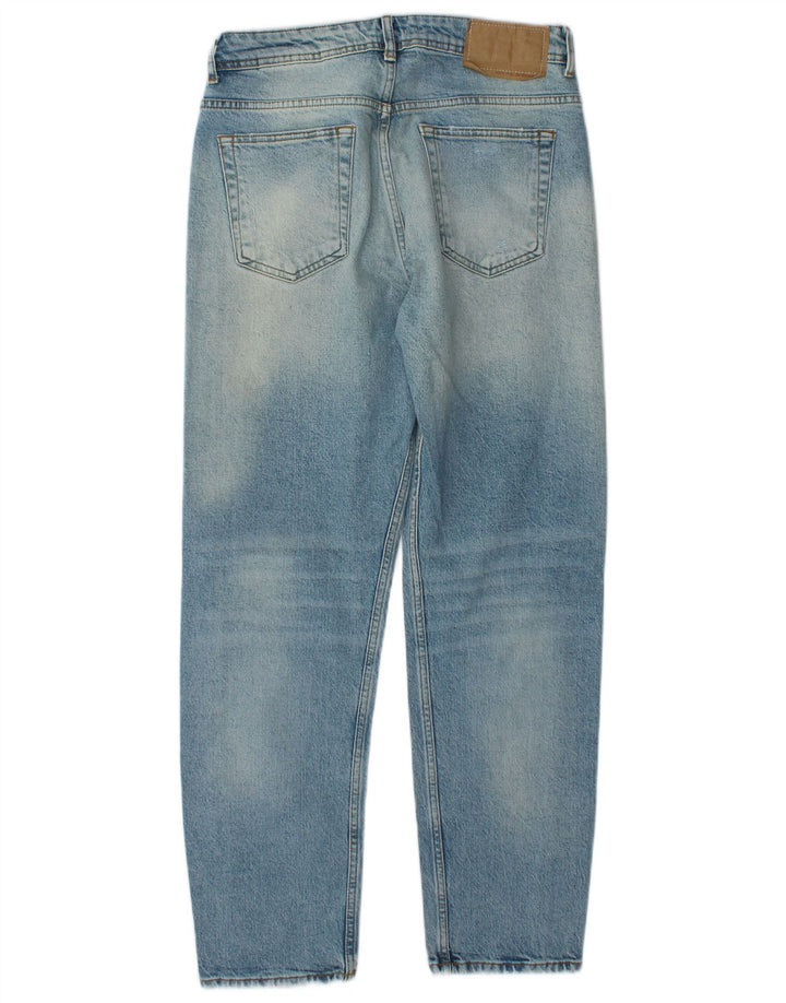 Zara Herren Distressed Straight Jeans EU 40 Medium W31 L29 Blaue Baumwolle