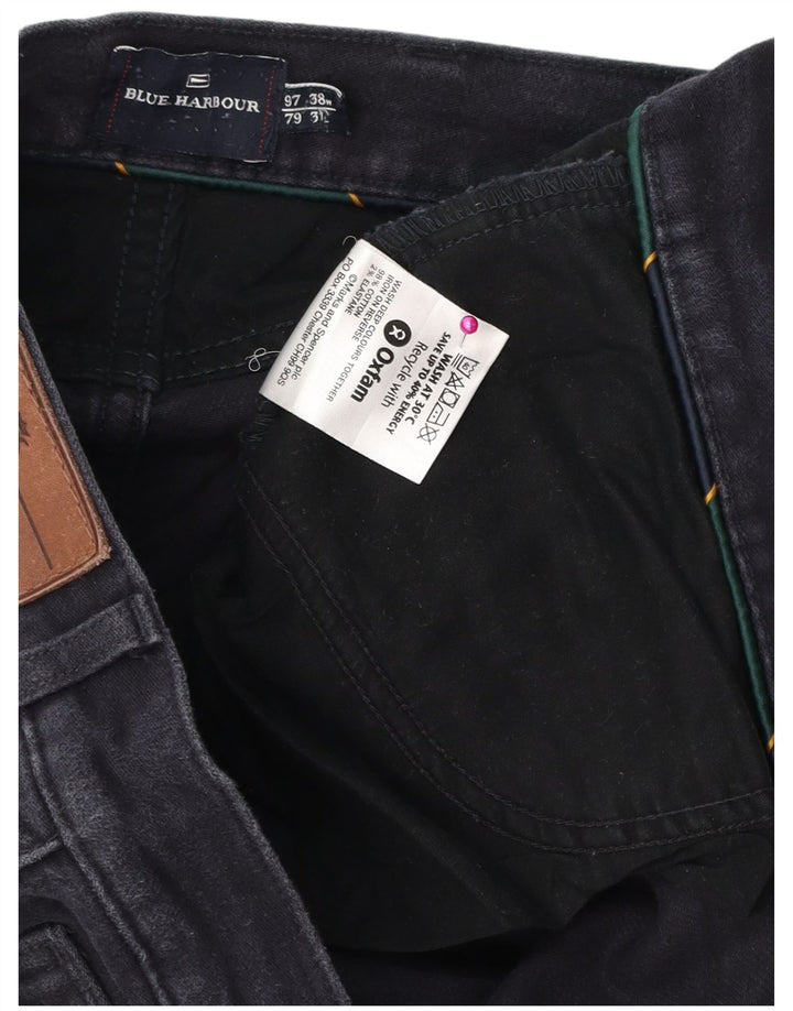 Marks & Spencer Herren Blue Harbor Straight Jeans W38 L31 Marineblaue Baumwolle