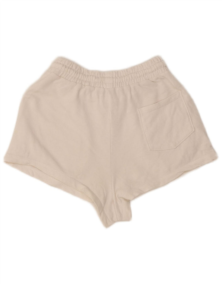 Zara Damen Regular Hot Pants UK 8 Small Weiße Baumwolle