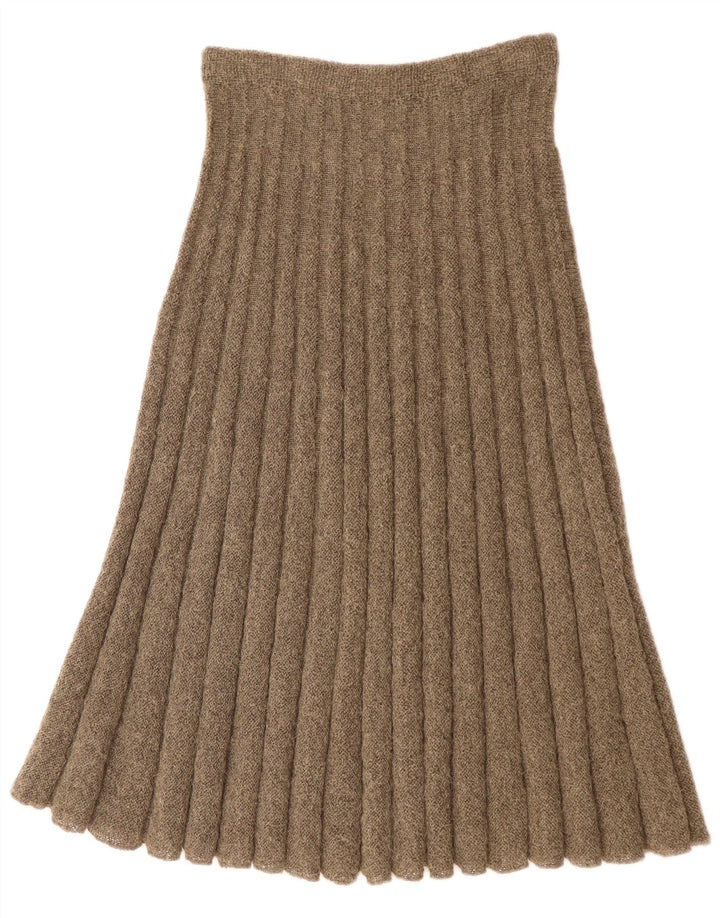 Vintage Damen Strick-A-Linien-Rock W28 Medium Khaki