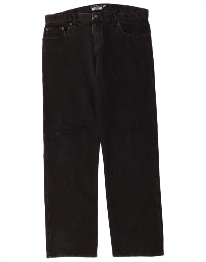 Marks & Spencer Herren Blue Harbor Straight Jeans W36 L31 Schwarze Baumwolle