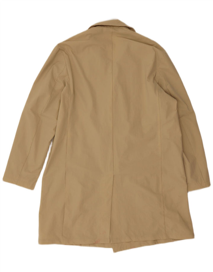 Zara Herren Zweireihiger Mantel UK 40 Large Beige Polyamid