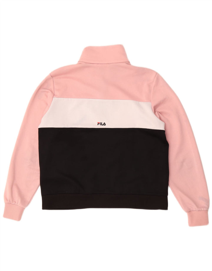 Fila Damen-Trainingsanzugoberteil mit Grafik, UK 14, mittelrosa, Farbblock