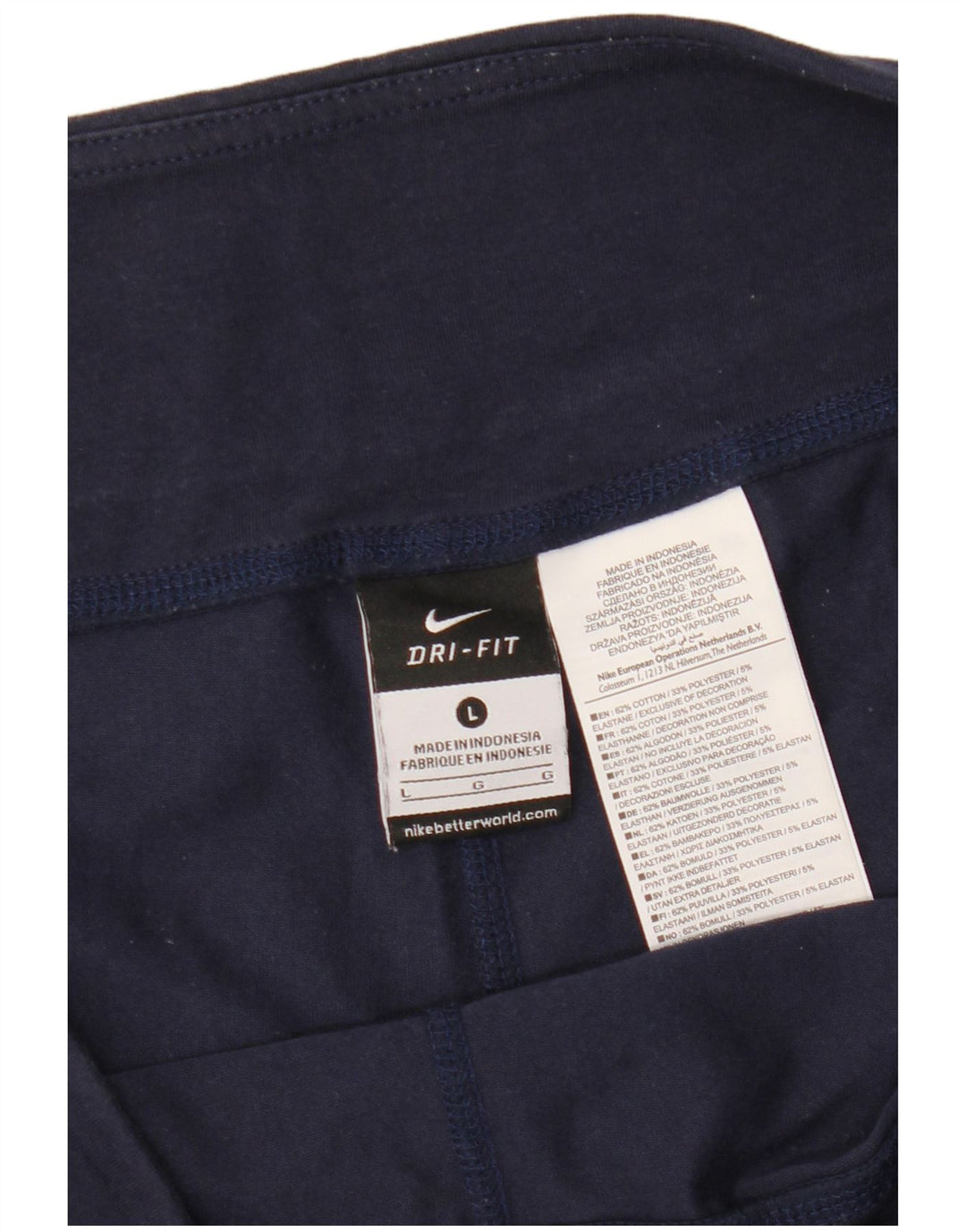 NIKE Damen Dri Fit Graphic Bermuda Sportshorts UK 16 Large Marineblau