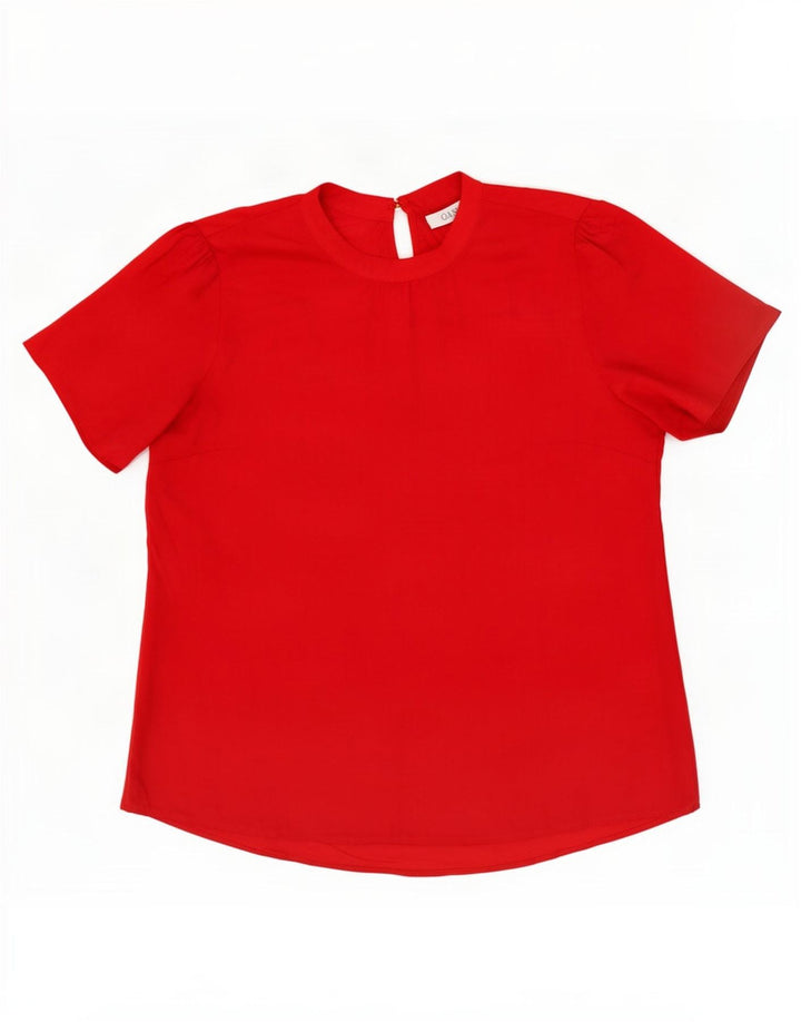 Oasis Damen-Blusenoberteil, UK-Größe 44, Größe L, Rot, Polyester