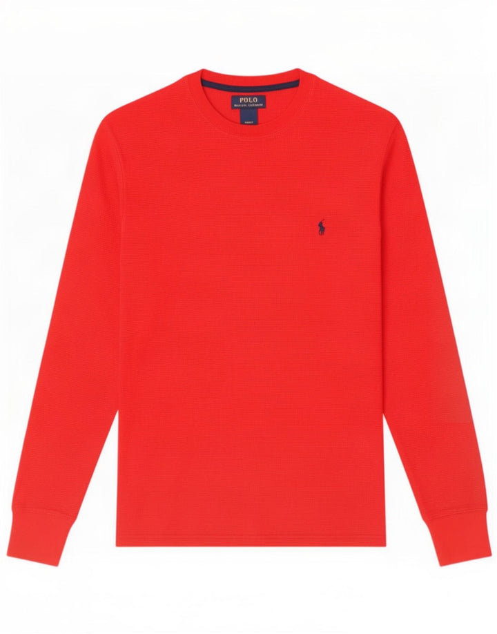 Polo Ralph Lauren Herren-Oberteil, normal, langärmelig, klein, rot, Baumwolle