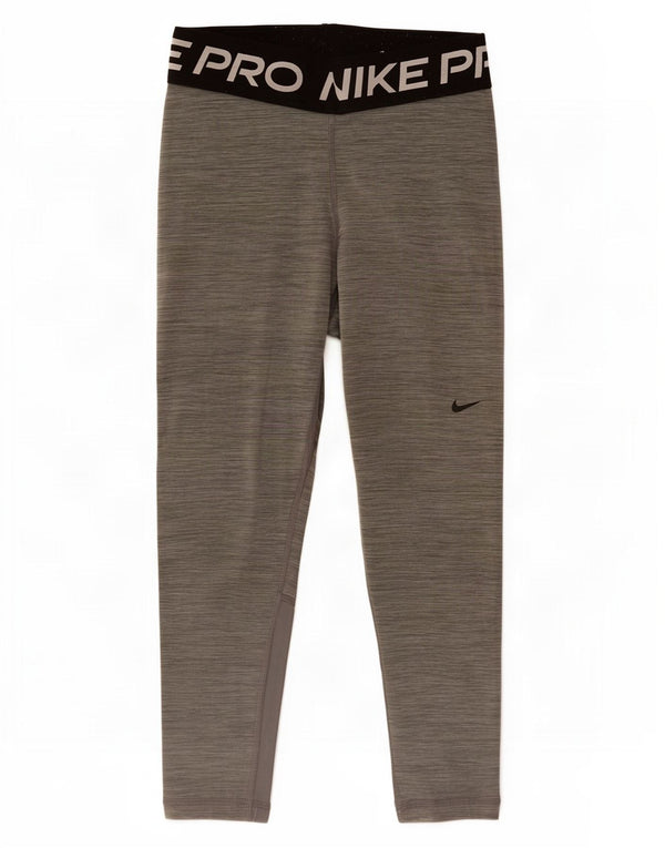 Nike Womens Dri Fit Capri Graphic Leggings UK 8 Small Grau Farbblock