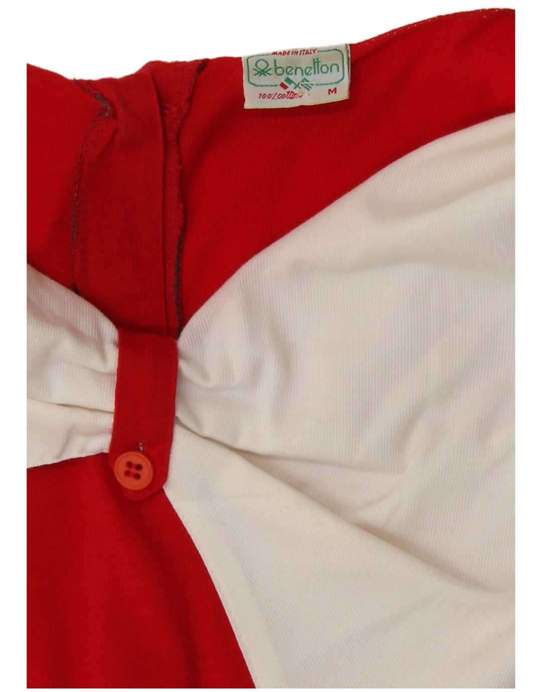 Benetton Damen-Blusenoberteil, UK-Größe 44, Mittelrot, Farbblock