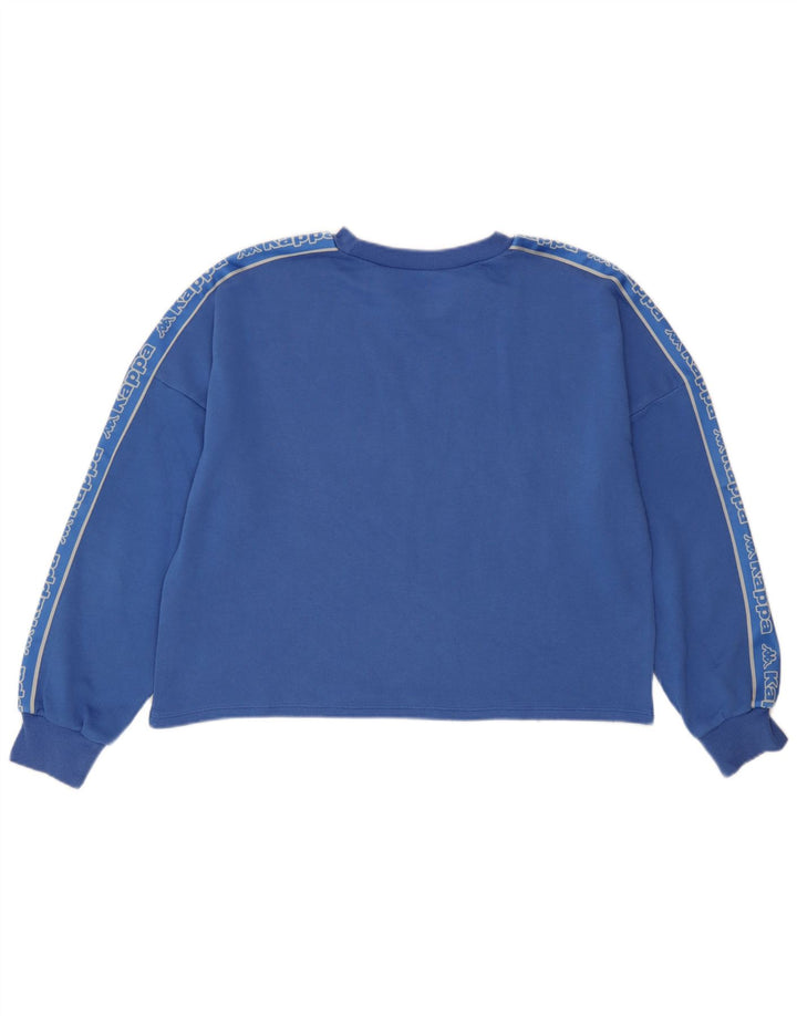 Kappa Damen-Sweatshirt mit übergroßem, bauchfreiem Grafikmuster, Gr. 14, Mittelblau