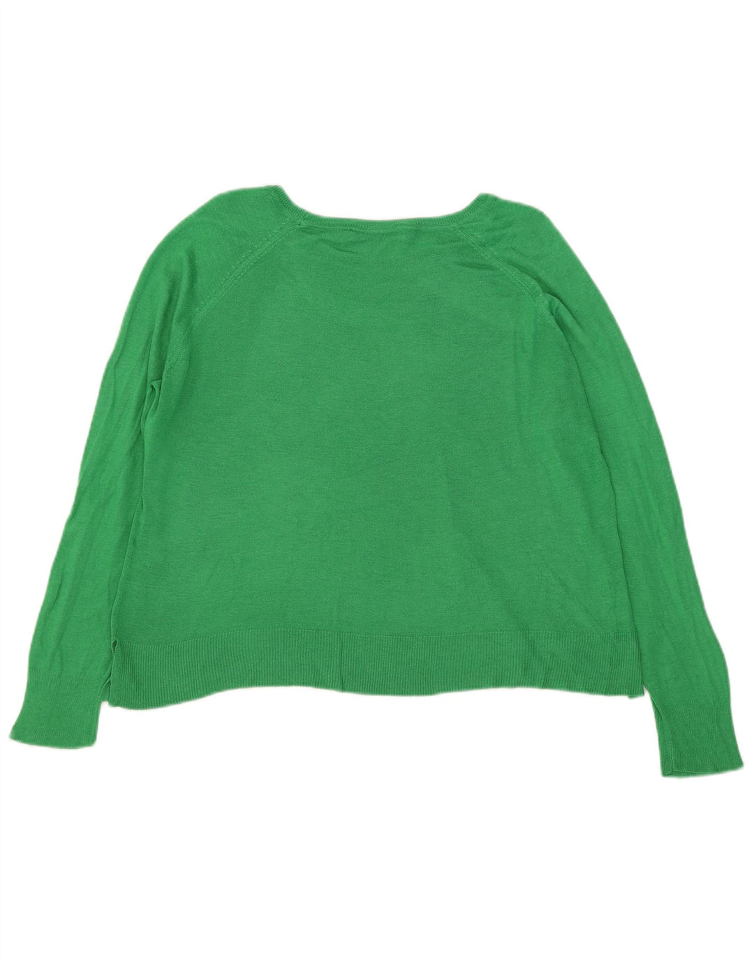 Übergroßer Damen-Pullover mit U-Boot-Ausschnitt von Zara, Gr. 14, mittelgrüne Viskose