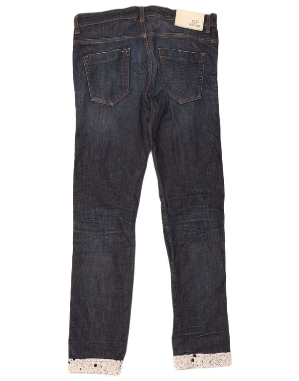 GF Ferre Damen-Jeans mit niedriger Taille, schmal, Größe 48, XL, W34, L31, Marineblau, Farbblock
