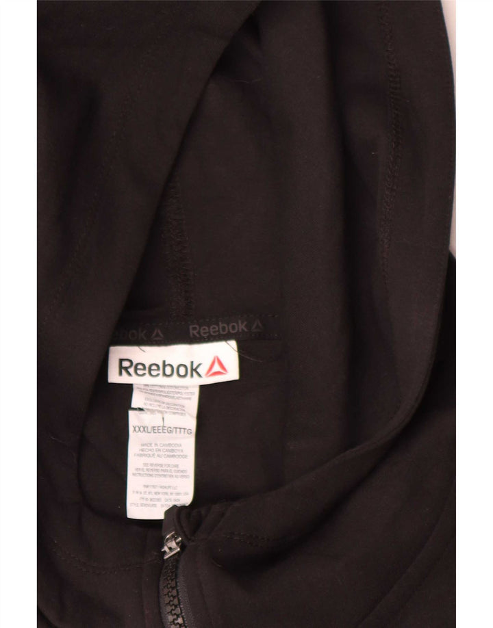 Reebok Herren Zip Hoodie Pullover 3XL Schwarz Baumwolle
