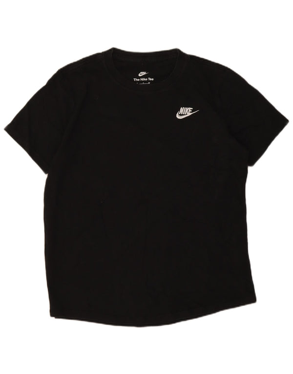 Nike Damen T-Shirt Top UK 10 Small Schwarz Baumwolle