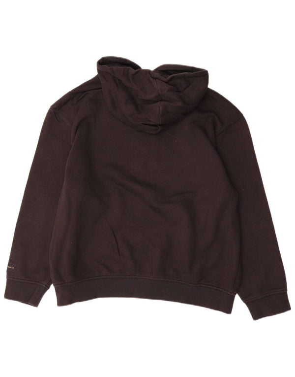 Adidas Womens Graphic Oversized Hoodie Pullover UK 6 XS Schwarz Baumwolle