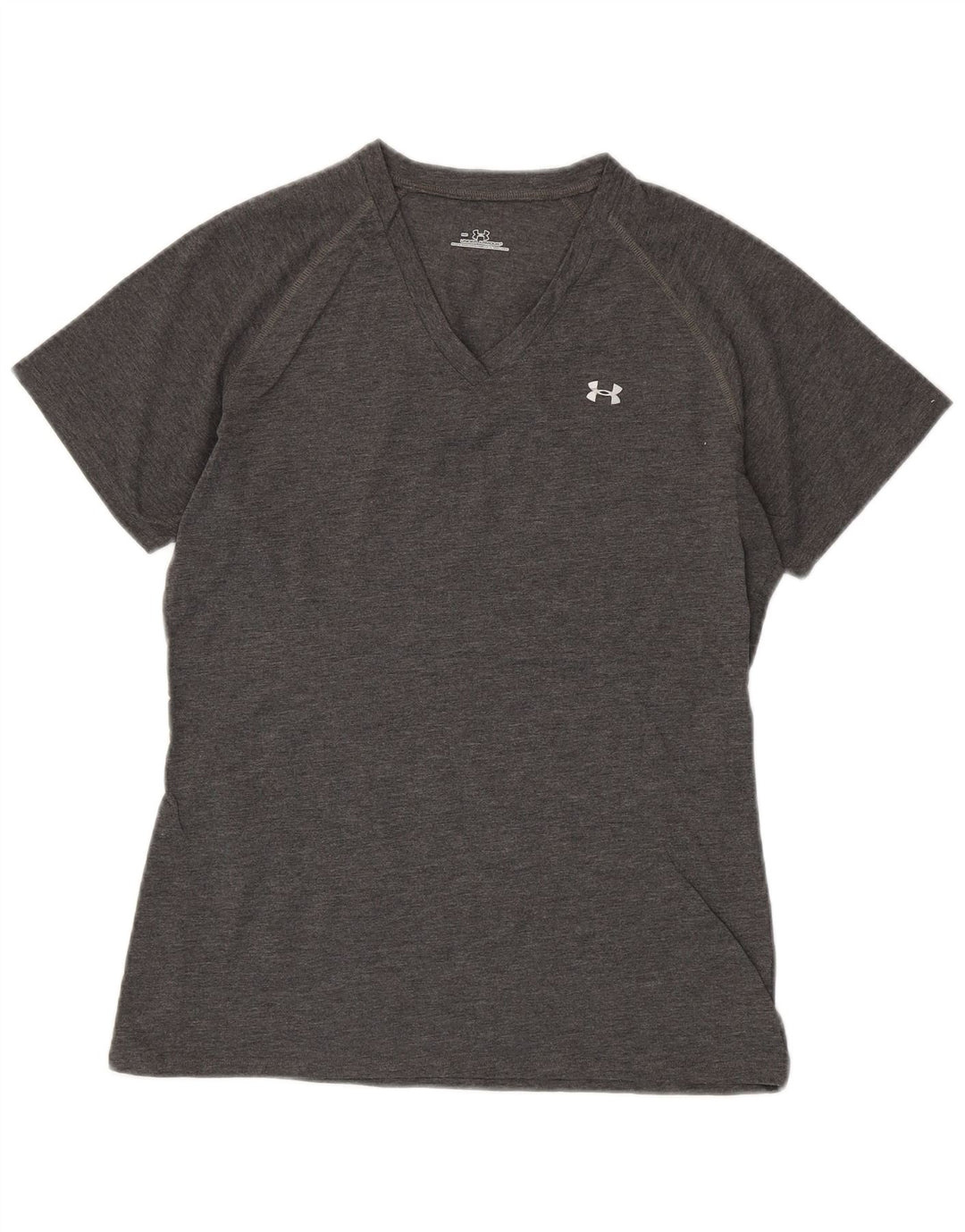 UNDER ARMOUR Damen T-Shirt Top UK 12 Mittelgraues Polyester