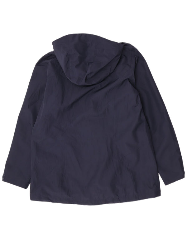 Jack Wolfskin Damen-Regenjacke mit Kapuze, reguläre Passform, UK 18, XL, Marineblau