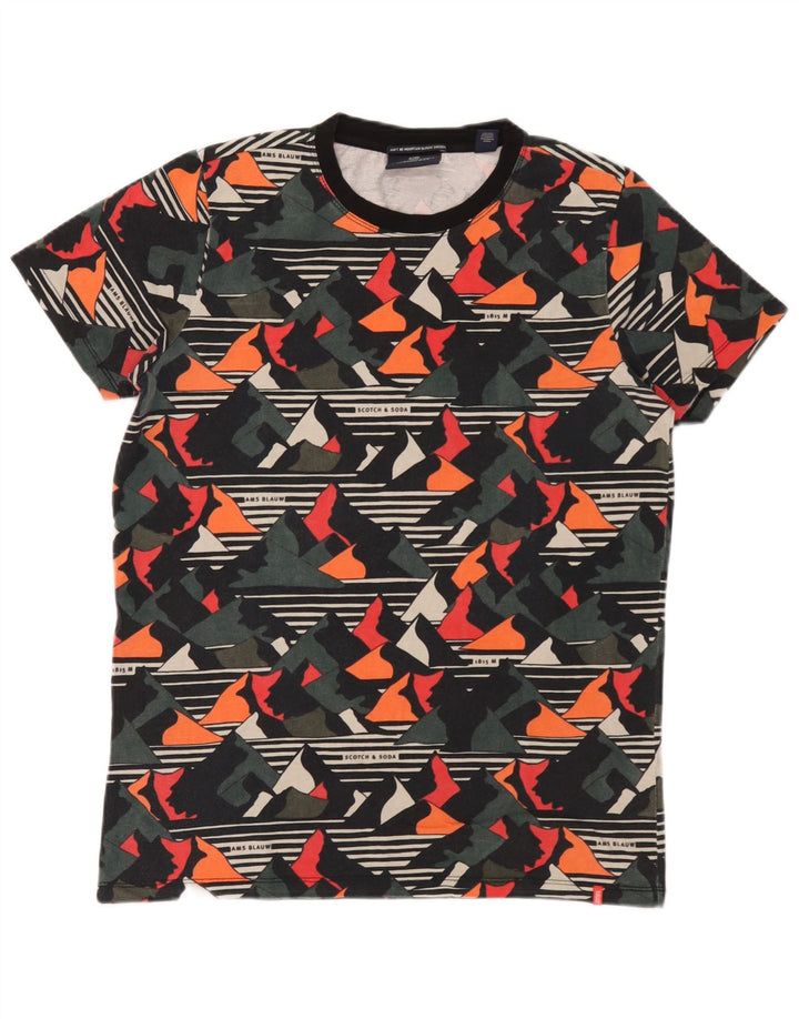 Scotch & Soda Herren-T-Shirt aus großer, mehrfarbiger, geometrischer Baumwolle