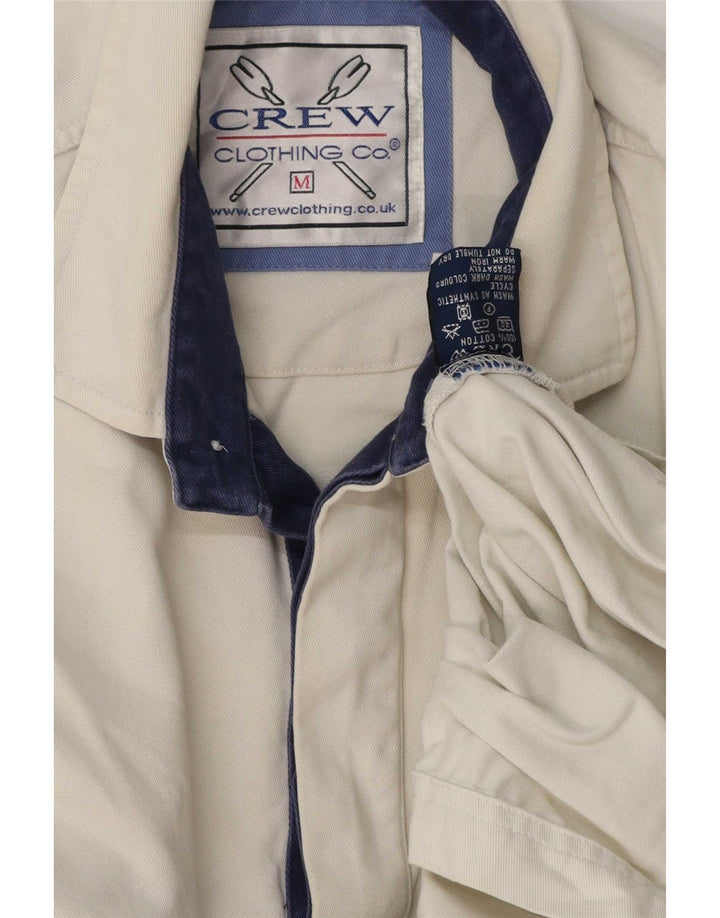 Crew Clothing Herren-Pulloverhemd aus mittelweißer, gestreifter Baumwolle