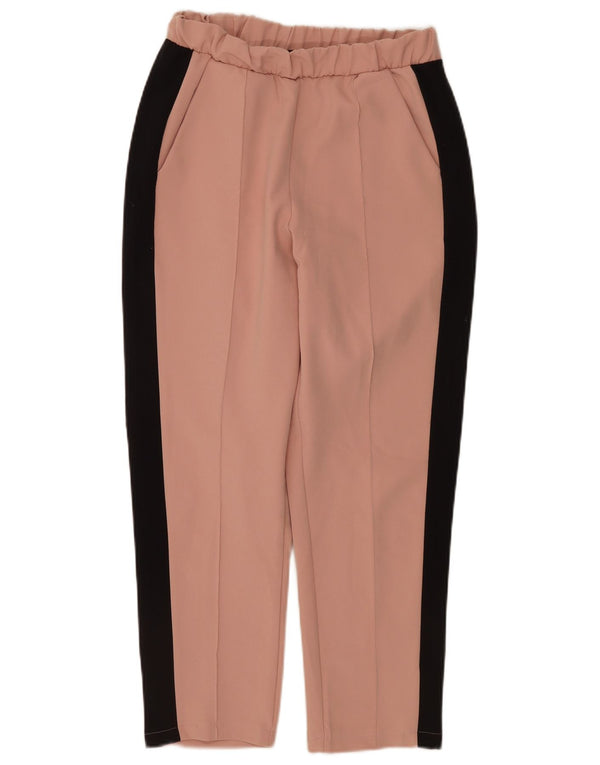 Gerade Chino-Hose für Damen von ZARA, Größe S, W26, L25, Rosa, Farbblock