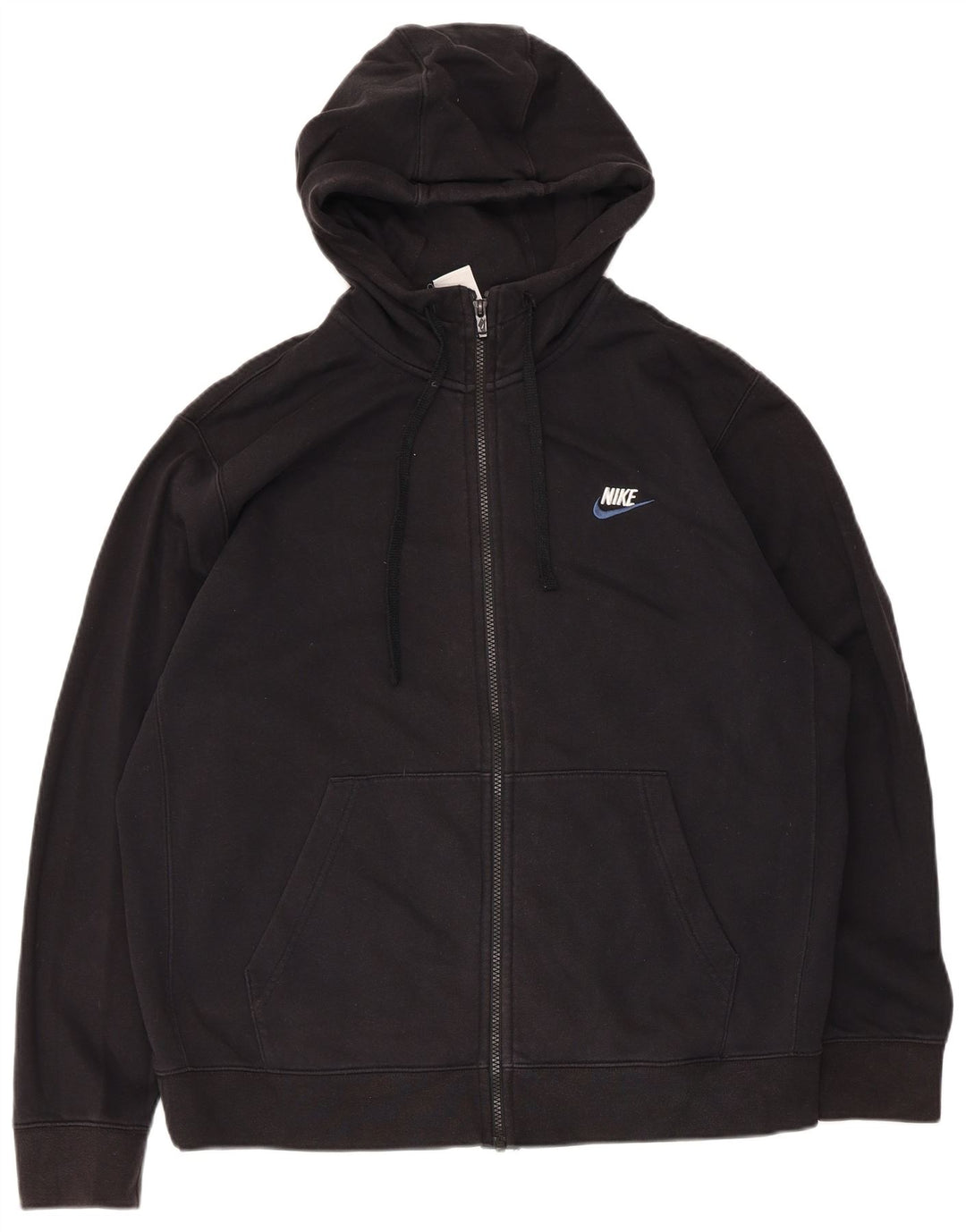 Nike Herren-Kapuzenpullover mit Reißverschluss, groß, aus schwarzer Baumwolle