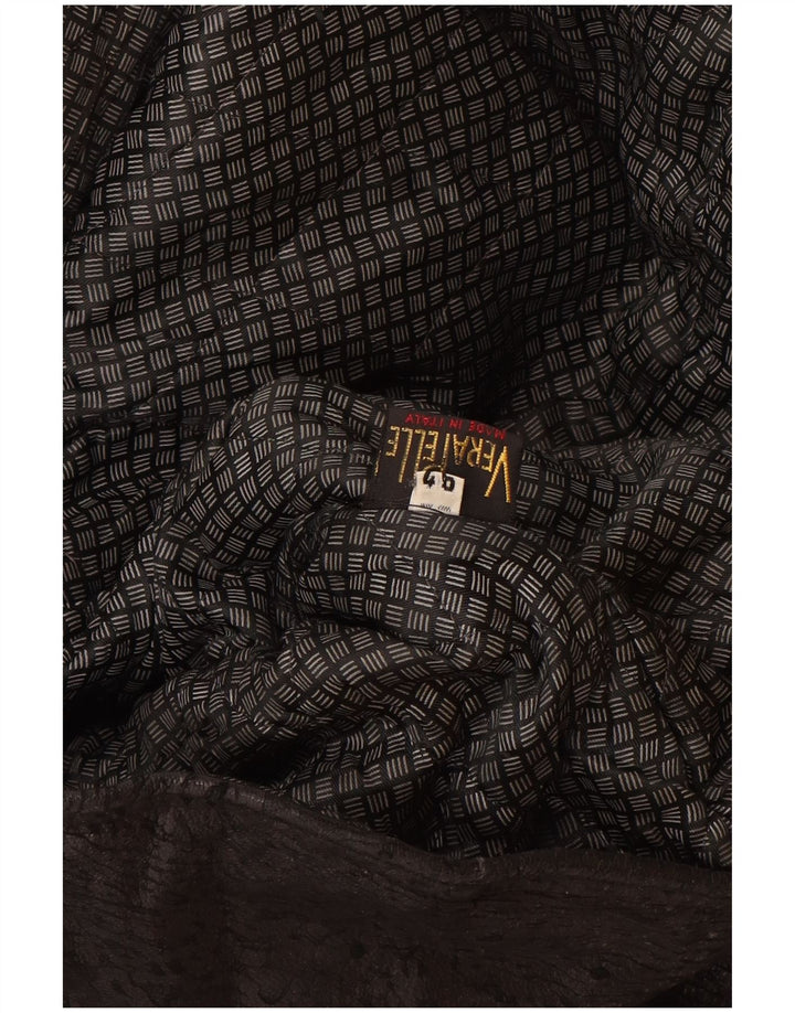 Vintage Damen Übergroße Lederjacke IT 46 Großes schwarzes Leder