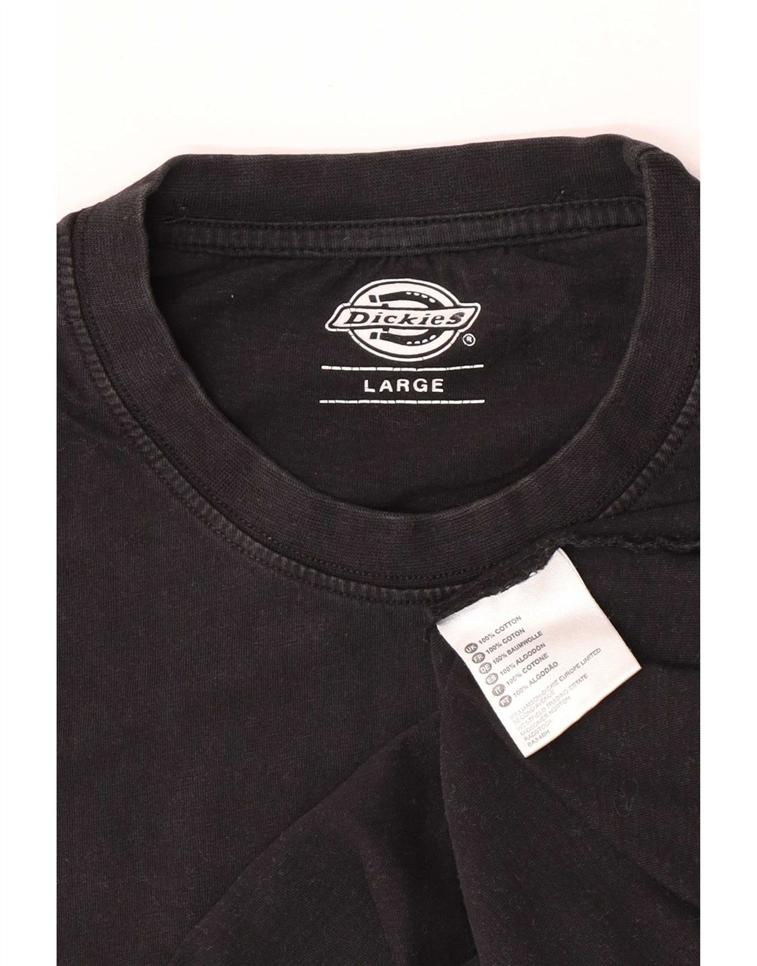Dickies Herren T-Shirt Top Large Schwarz Baumwolle