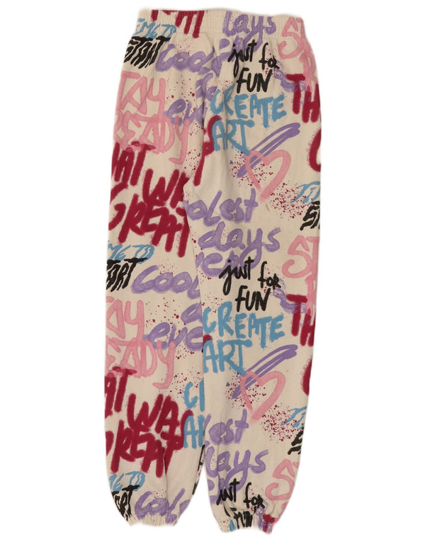 ZARA Mädchen-Trainingshose mit Grafik, Jogginghose, 13–14 Jahre, aus weißer Baumwolle