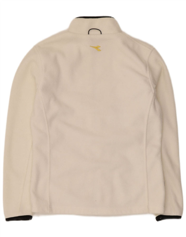 Diadora Damen Fleecejacke UK 14 Mittelweißes Polyester