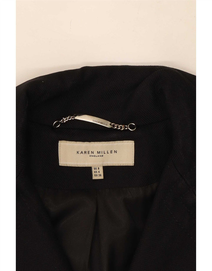 Karen Millen Damen Mantel UK 8 Small Schwarze Wolle