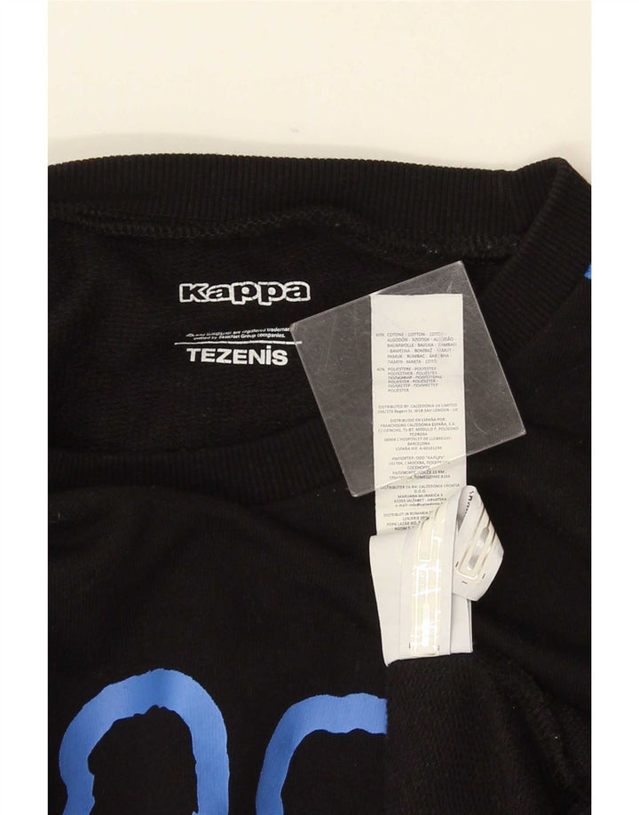 Kappa Herren Grafik-Sweatshirt-Pullover, groß, schwarze Baumwolle