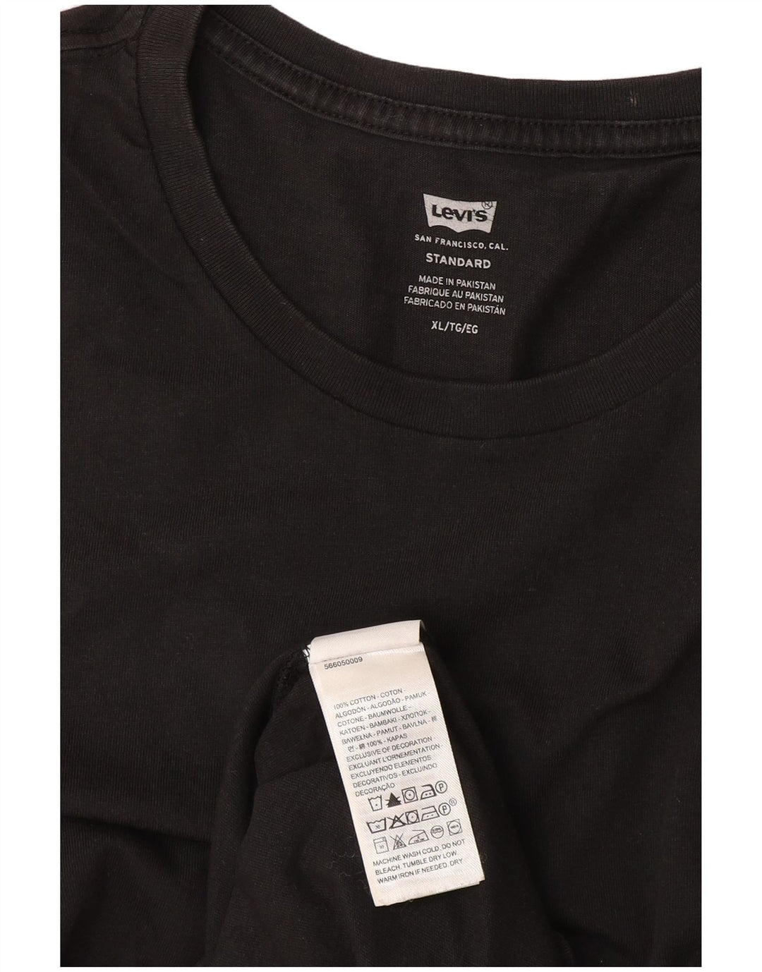 Levi's Herren Standard T-Shirt Top XL Schwarz Baumwolle