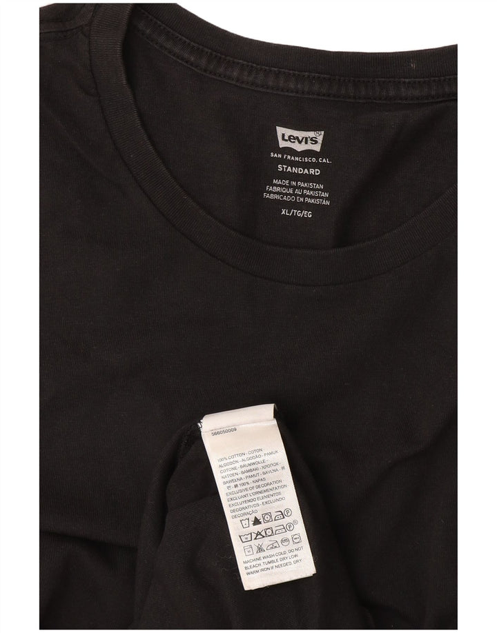 Levi's Herren Standard T-Shirt Top XL Schwarz Baumwolle