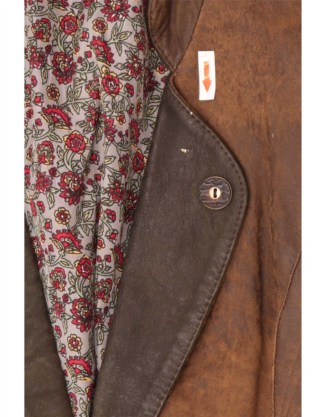 Vintage Damen 1-Knopf-Blazerjacke EU 38 Mittelbrauner Farbblock