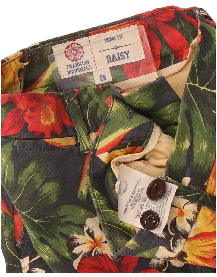 Franklin Marshall Damen Daisy Chino Hose W25 L30 Mehrfarbig geblümt